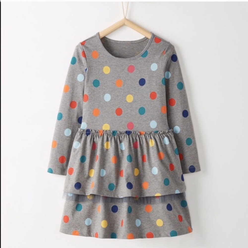 Hanna Andersson Tiered Polka Dot Dress 120 US 6-7